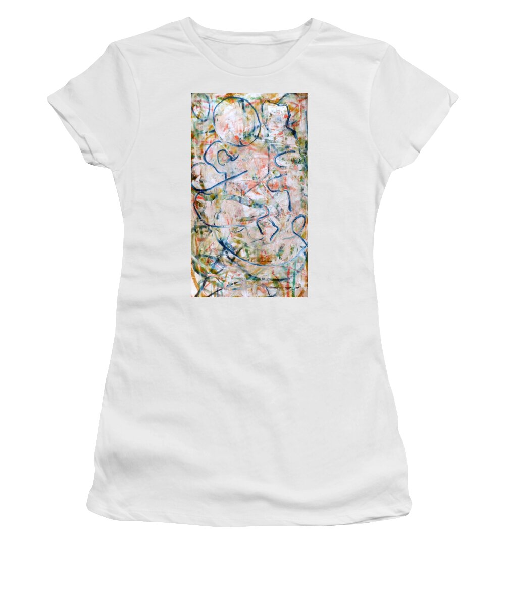  Women's T-Shirt featuring the painting Couple In Bed by JC Armbruster