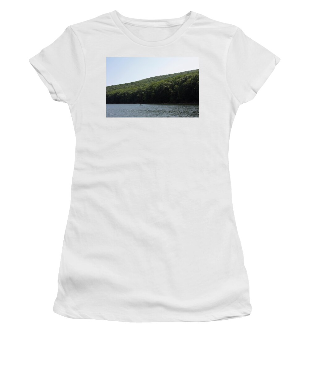 Cunningham Women's T-Shirt featuring the photograph Cunningham Falls State Park - Relaxing on Hunting Creek Lake by Ronald Reid