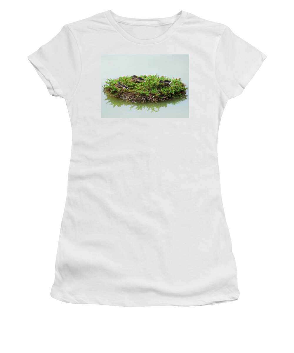 Floating Wreath Women's T-Shirt featuring the photograph Duck Heaven by S Paul Sahm