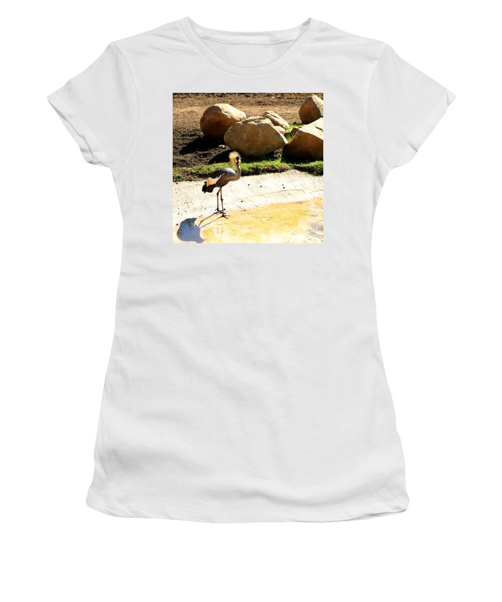 Bird Women's T-Shirt featuring the photograph East African Crowned Crane by Henrik Lehnerer