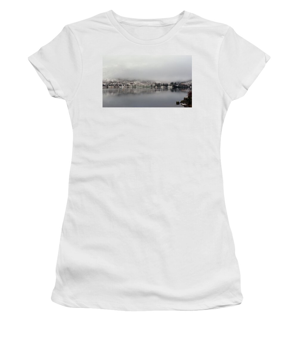 Fog Women's T-Shirt featuring the photograph Fog on the Loch by Lynn Bolt