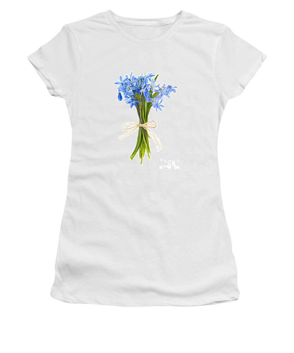 Bouquet Women's T-Shirt featuring the photograph Blue wildflower bouquet by Elena Elisseeva