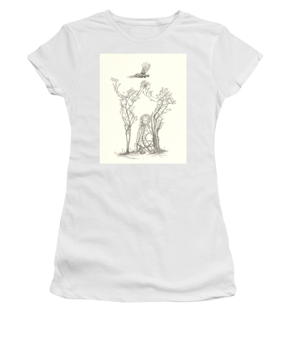 Mark Johnson Women's T-Shirt featuring the drawing Gracious Haven by Mark Johnson