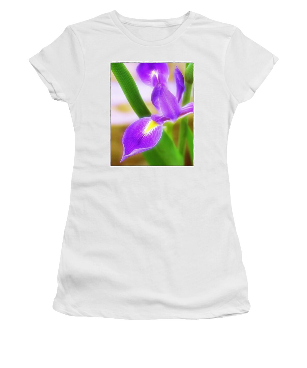 Iris Women's T-Shirt featuring the photograph Iris on Pointe by Judi Bagwell