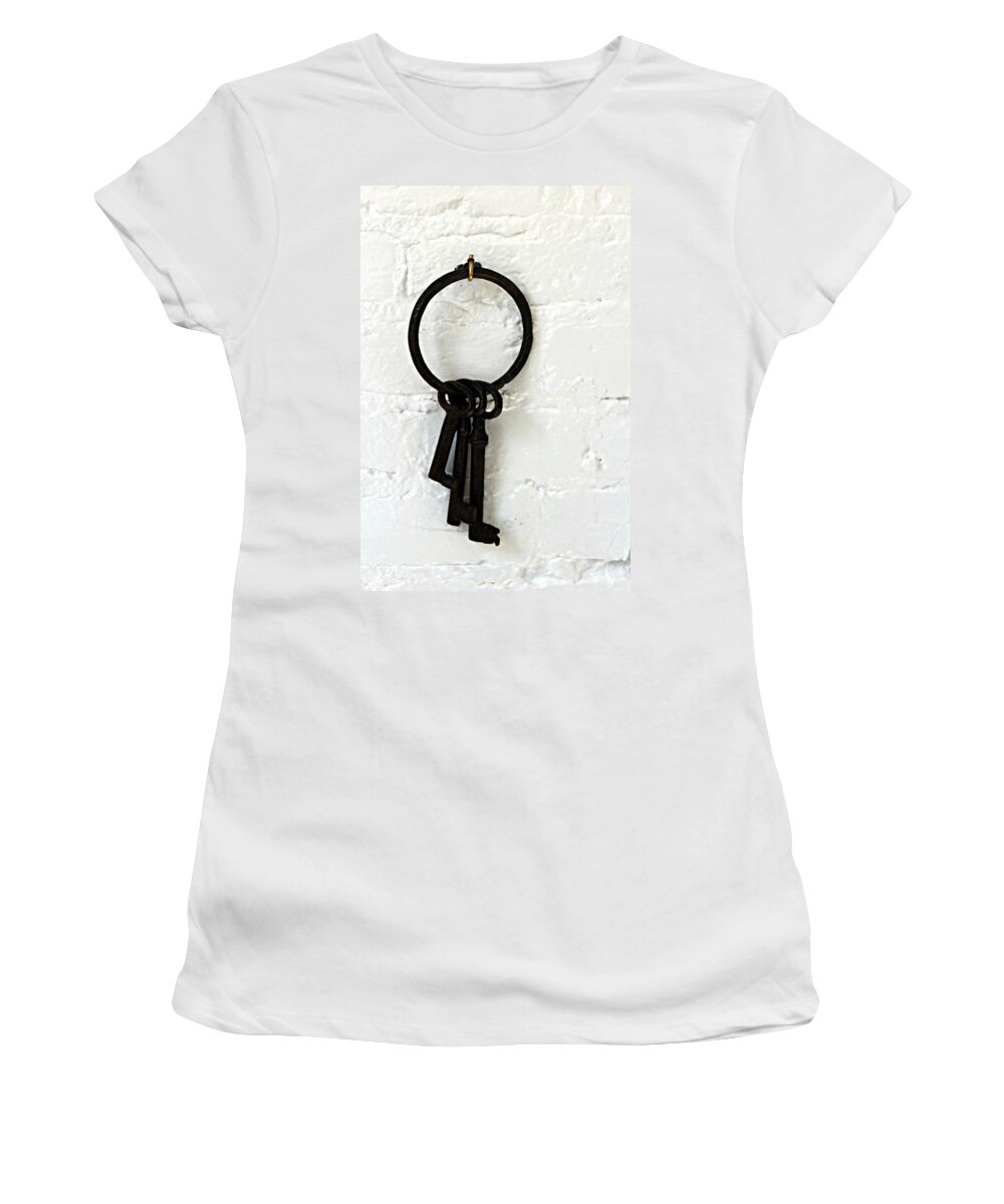 Keys Women's T-Shirt featuring the photograph Keys to the Lighthouse by Jo Sheehan