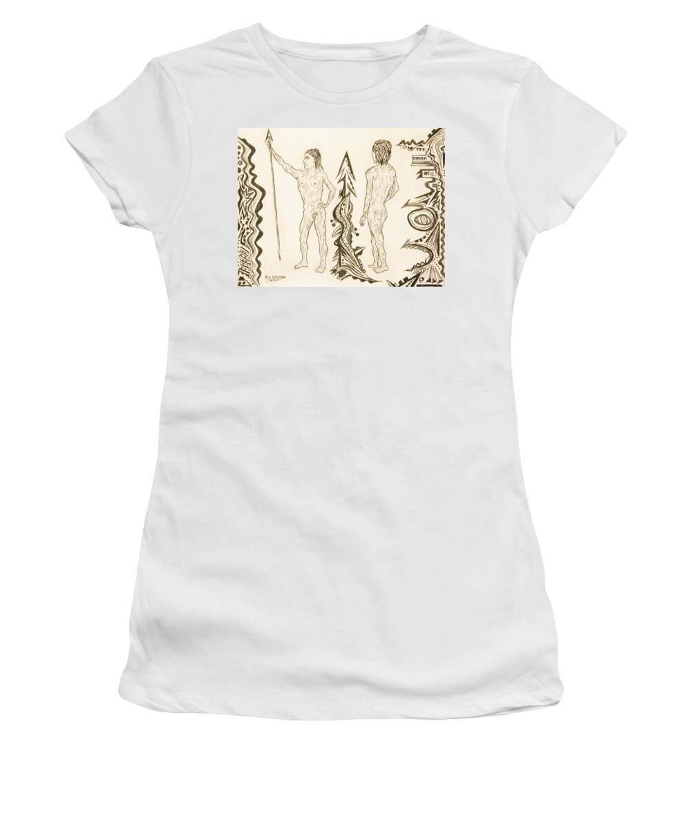Live Nude Women's T-Shirt featuring the painting Live Nude 13 Male by Robert SORENSEN