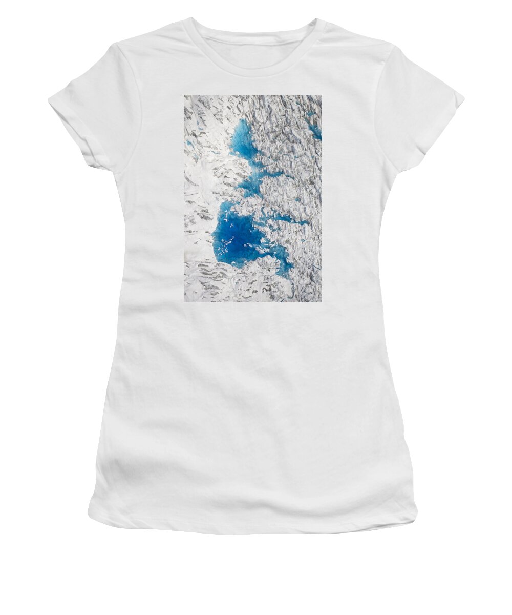 Mp Women's T-Shirt featuring the photograph Meltwater Lakes On Hubbard Glacier by Matthias Breiter