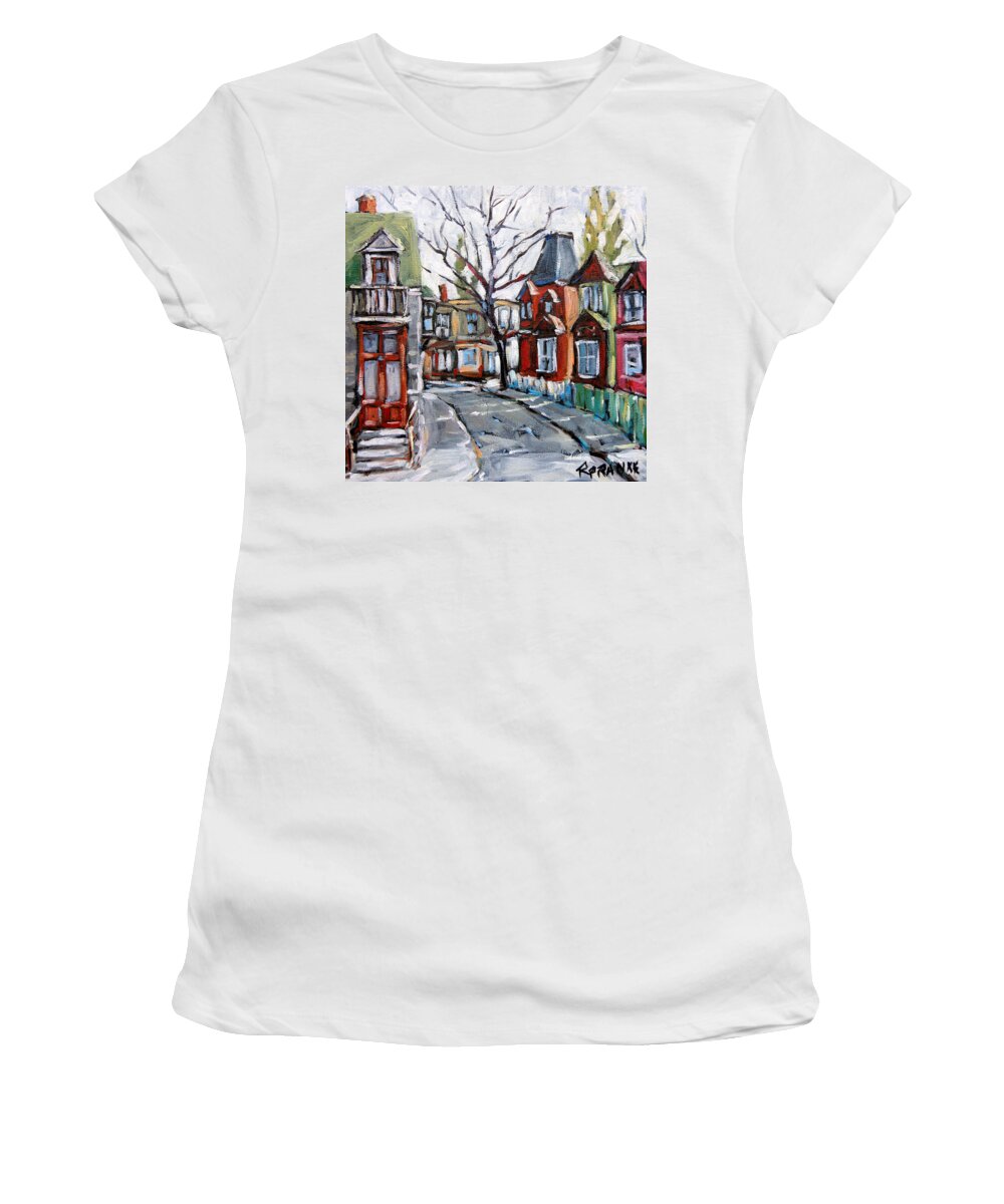 Art Women's T-Shirt featuring the painting Montreal Scene 04 by Prankearts by Richard T Pranke