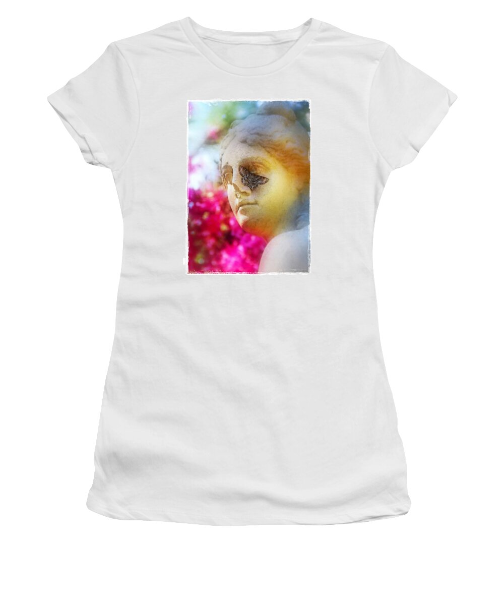 Insect Women's T-Shirt featuring the photograph Moth on Statue by Judi Bagwell
