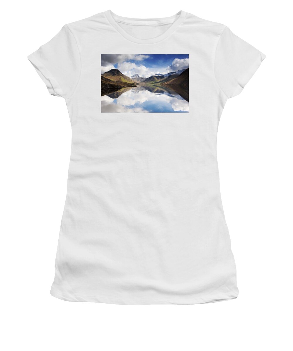 Cumbria Women's T-Shirt featuring the photograph Mountains And Lake, Lake District by John Short