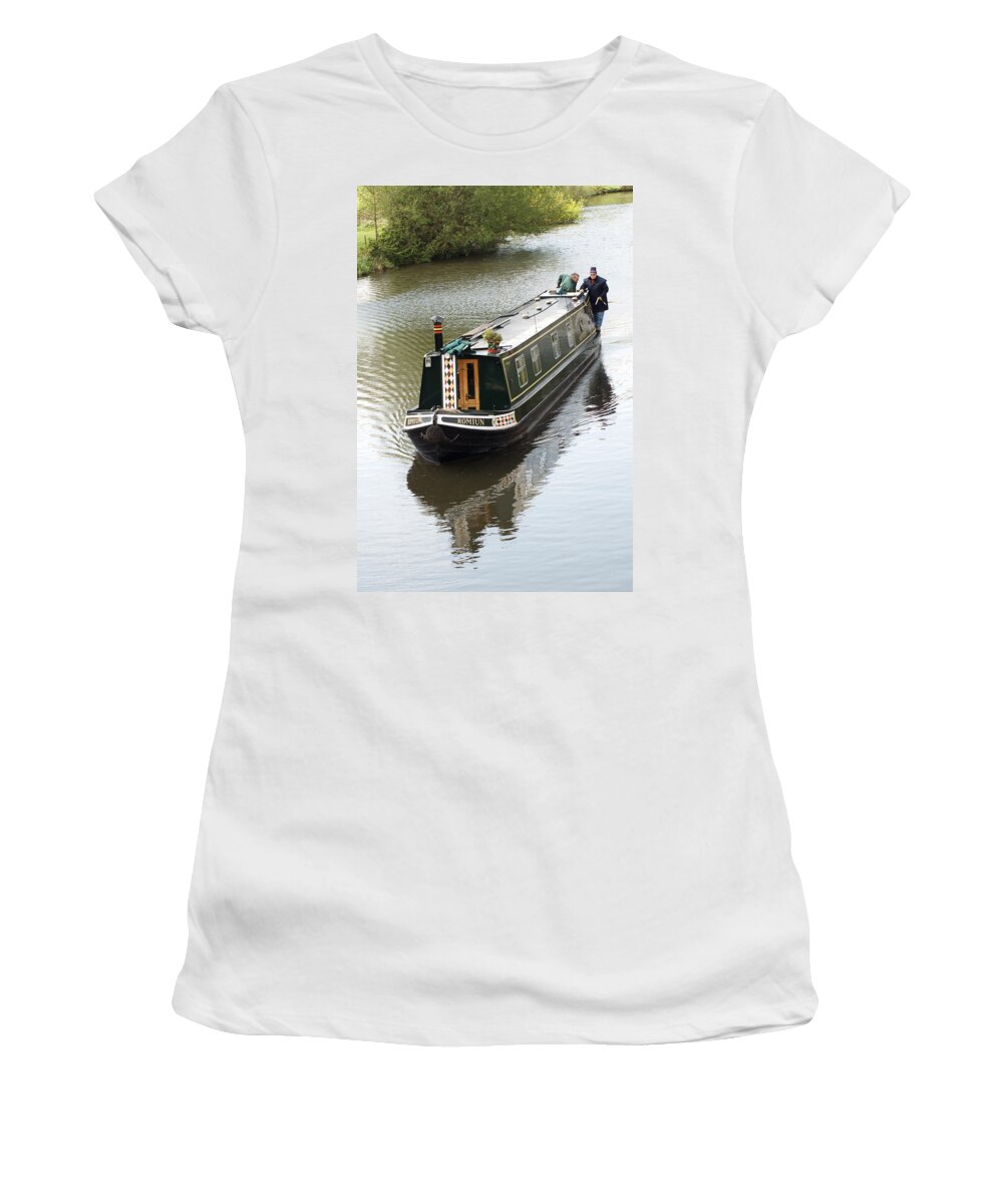 Grand Union Canal Women's T-Shirt featuring the photograph Narrowboat by Chris Day
