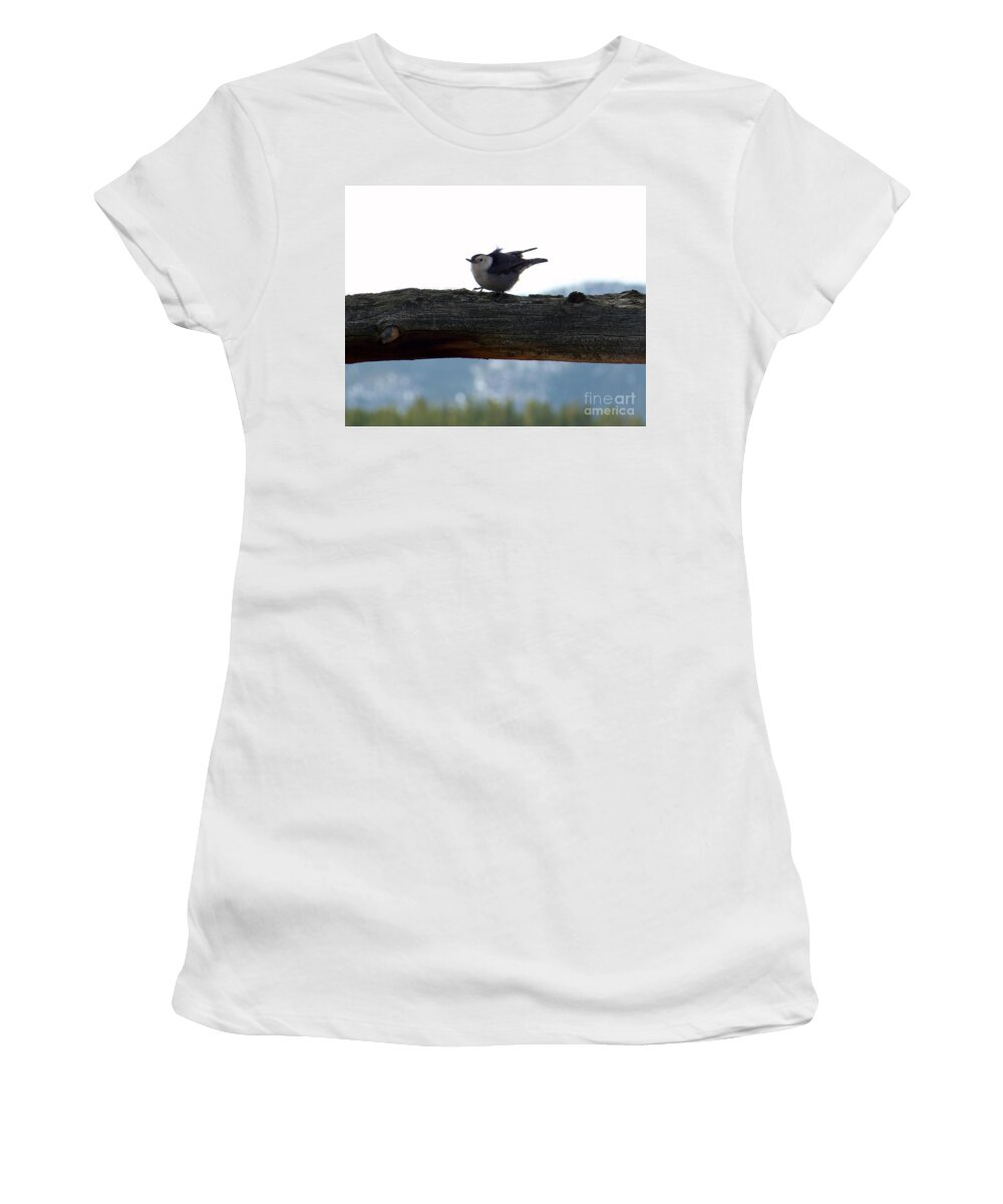 Nuthatch Women's T-Shirt featuring the photograph Nuthatch by Dorrene BrownButterfield