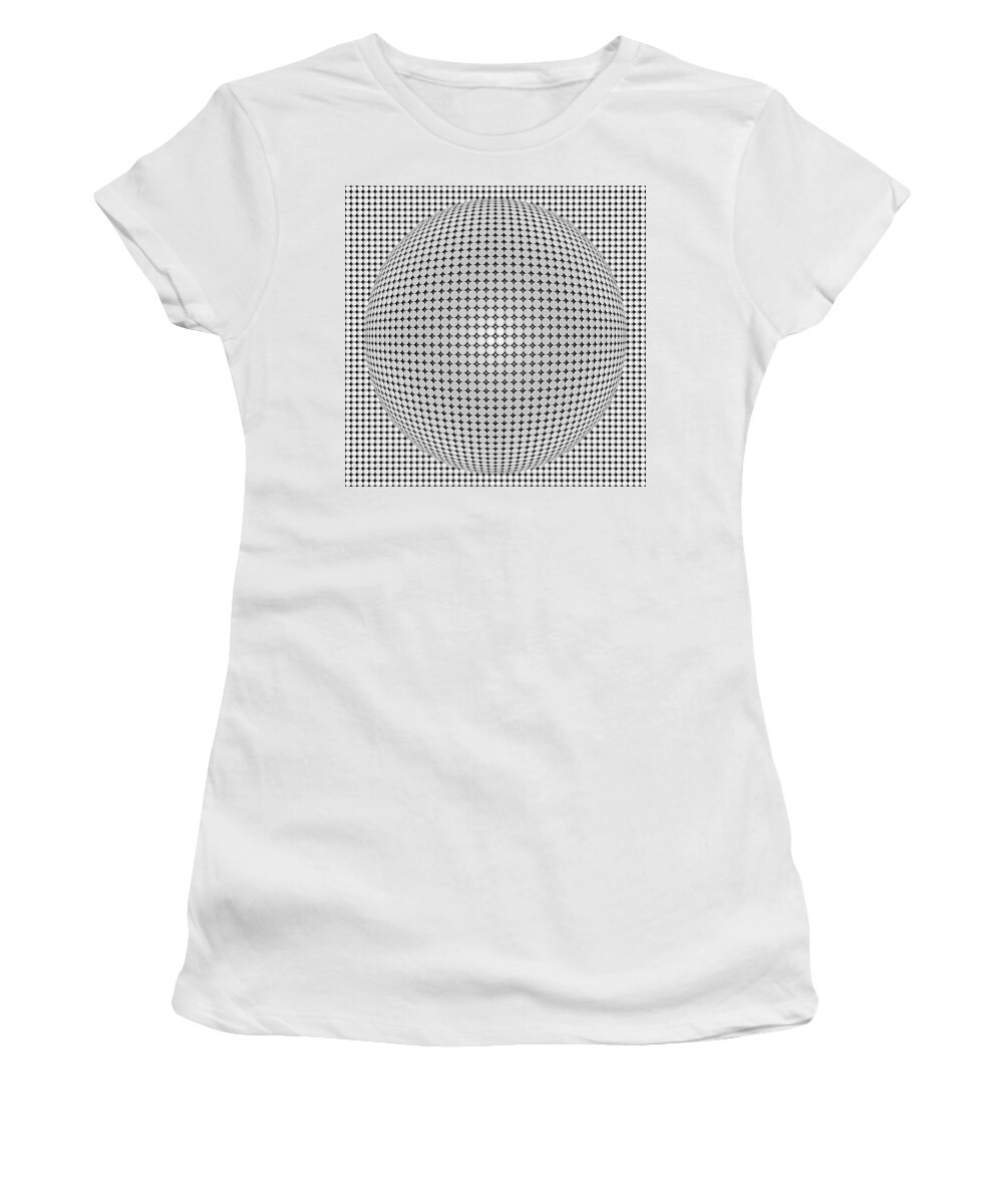Optical Women's T-Shirt featuring the digital art Optical Illusion Plastic Ball by Sumit Mehndiratta