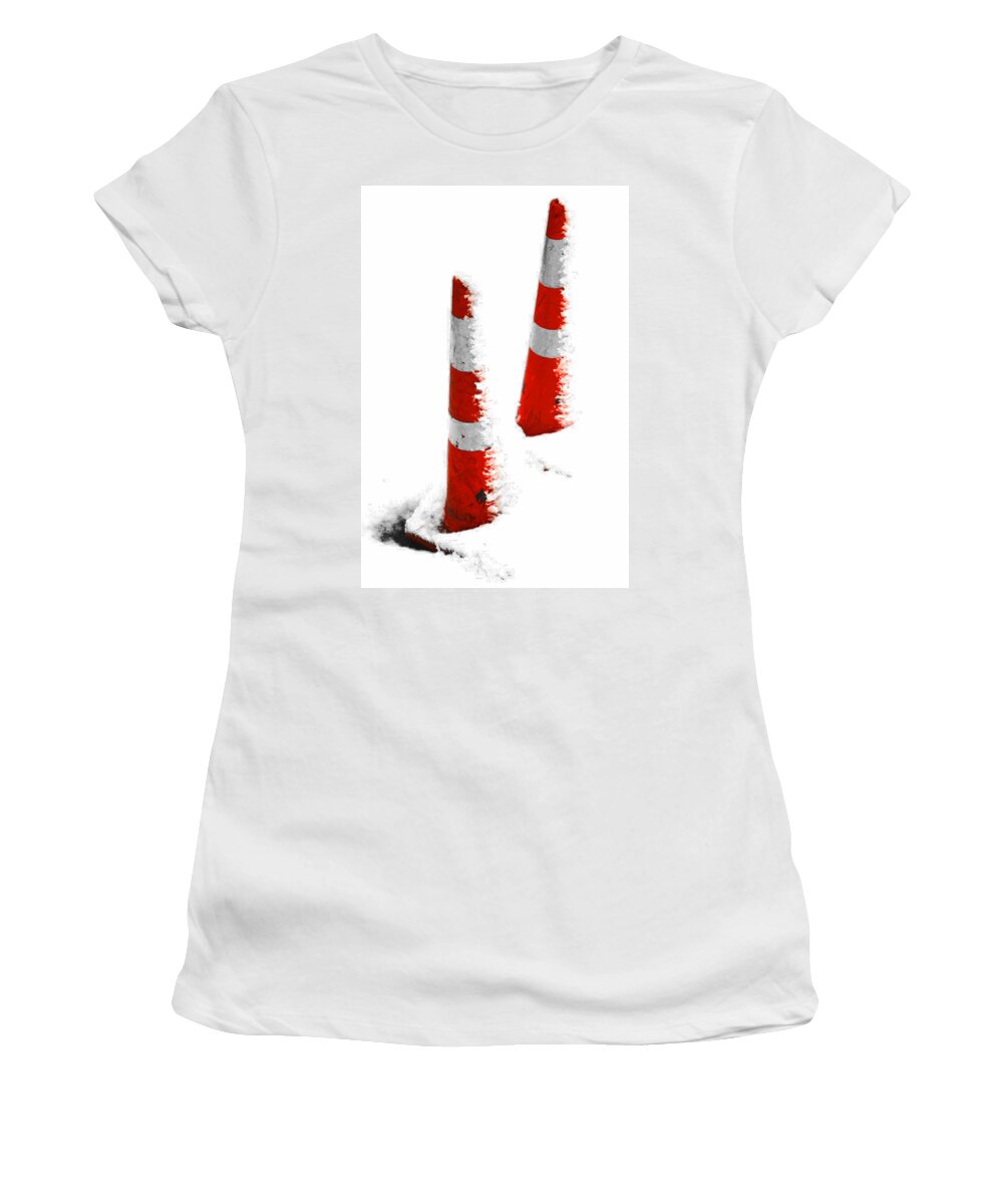 Orange Women's T-Shirt featuring the digital art Orange Snow Cones by Steve Taylor