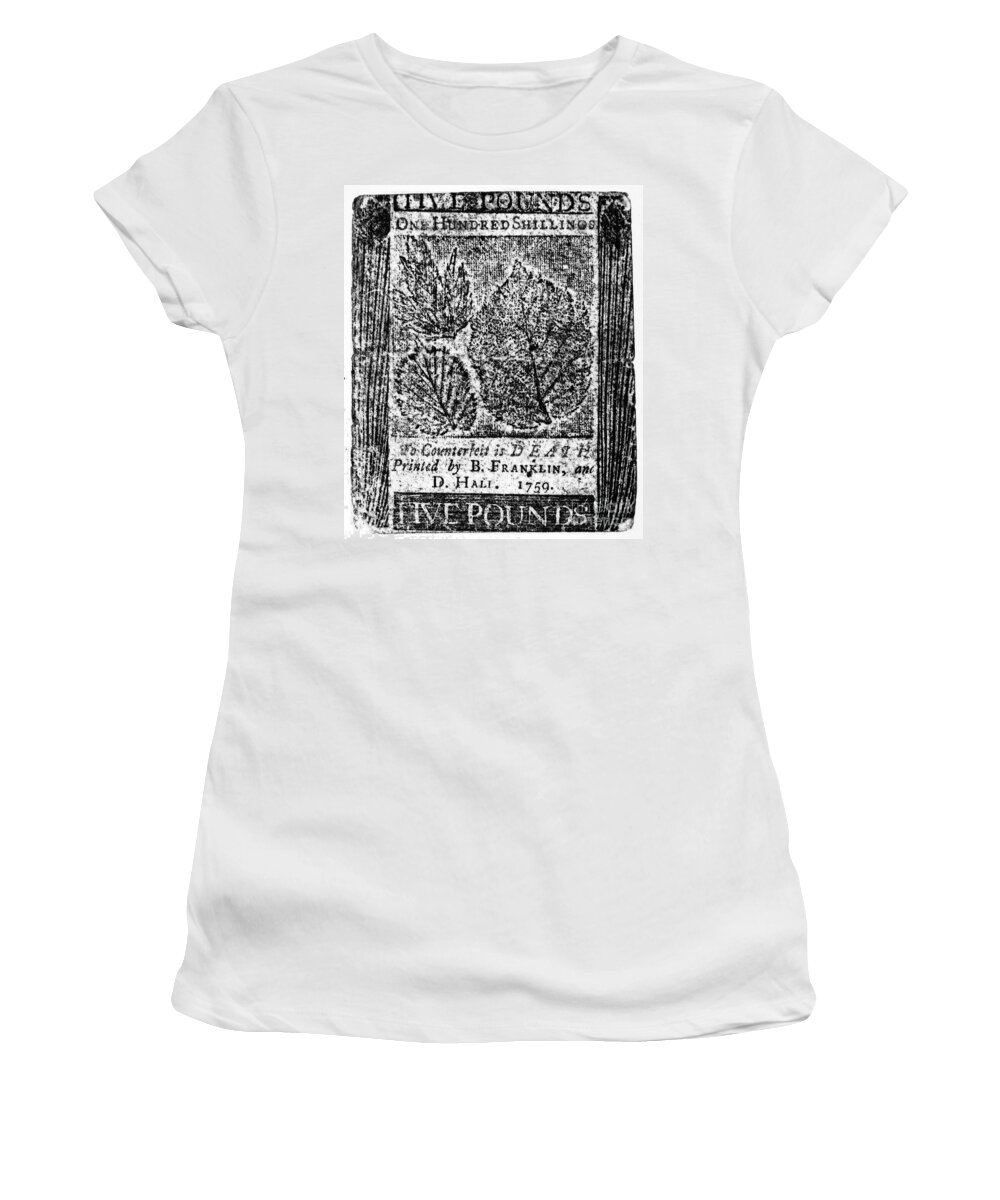 1759 Women's T-Shirt featuring the photograph Paper Currency, 1759 by Granger