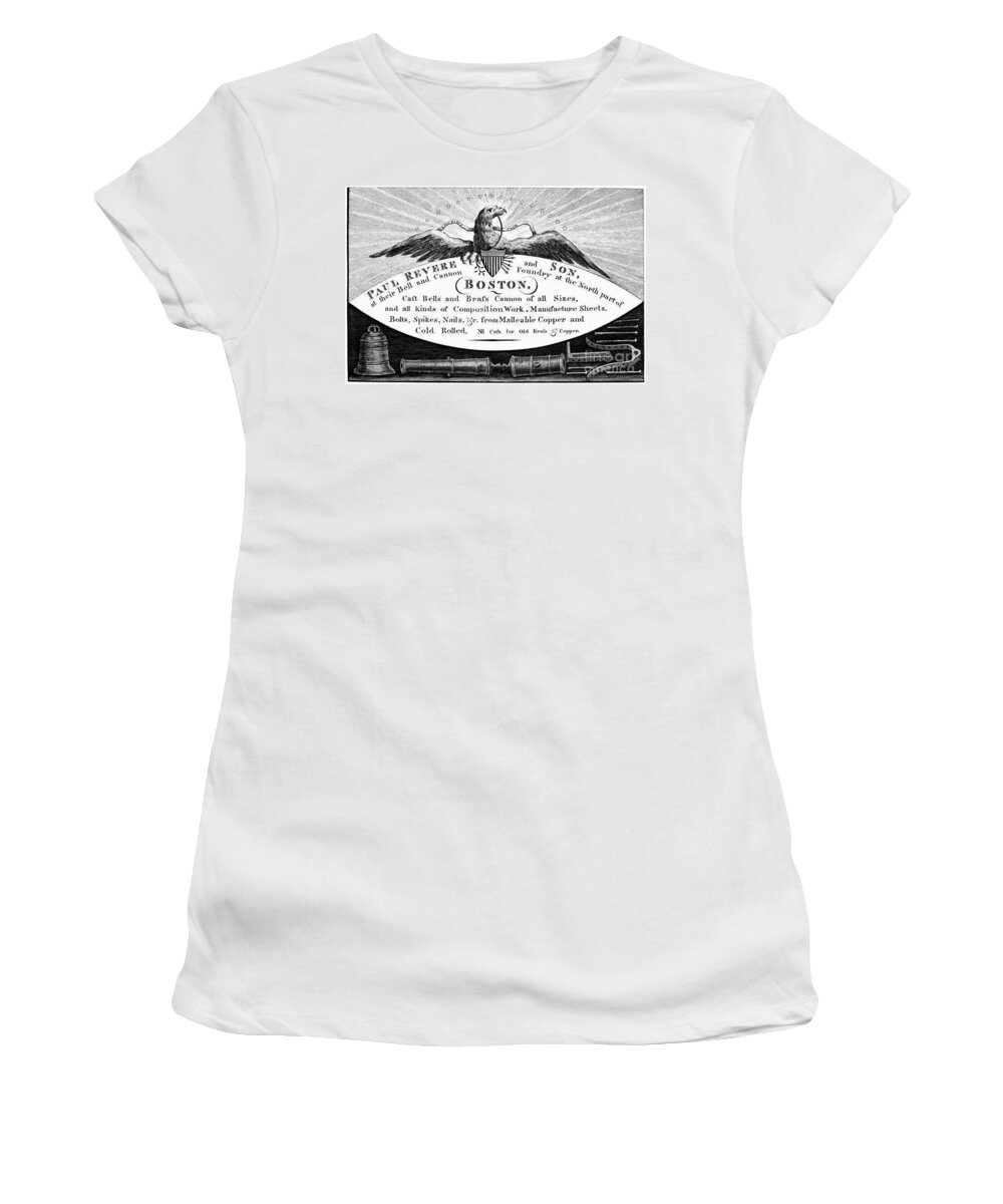 1790s Women's T-Shirt featuring the photograph Paul Revere: Trade Card by Granger