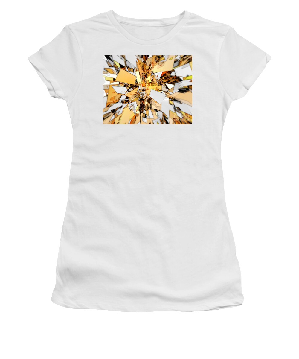 Gold Women's T-Shirt featuring the digital art Pieces of Gold by Phil Perkins