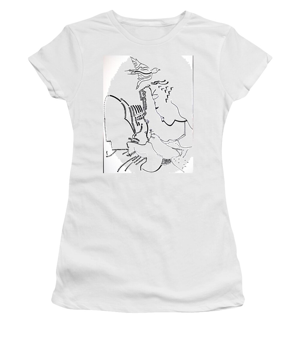 Jesus Women's T-Shirt featuring the drawing Presentation of Jesus in the Temple by Gloria Ssali