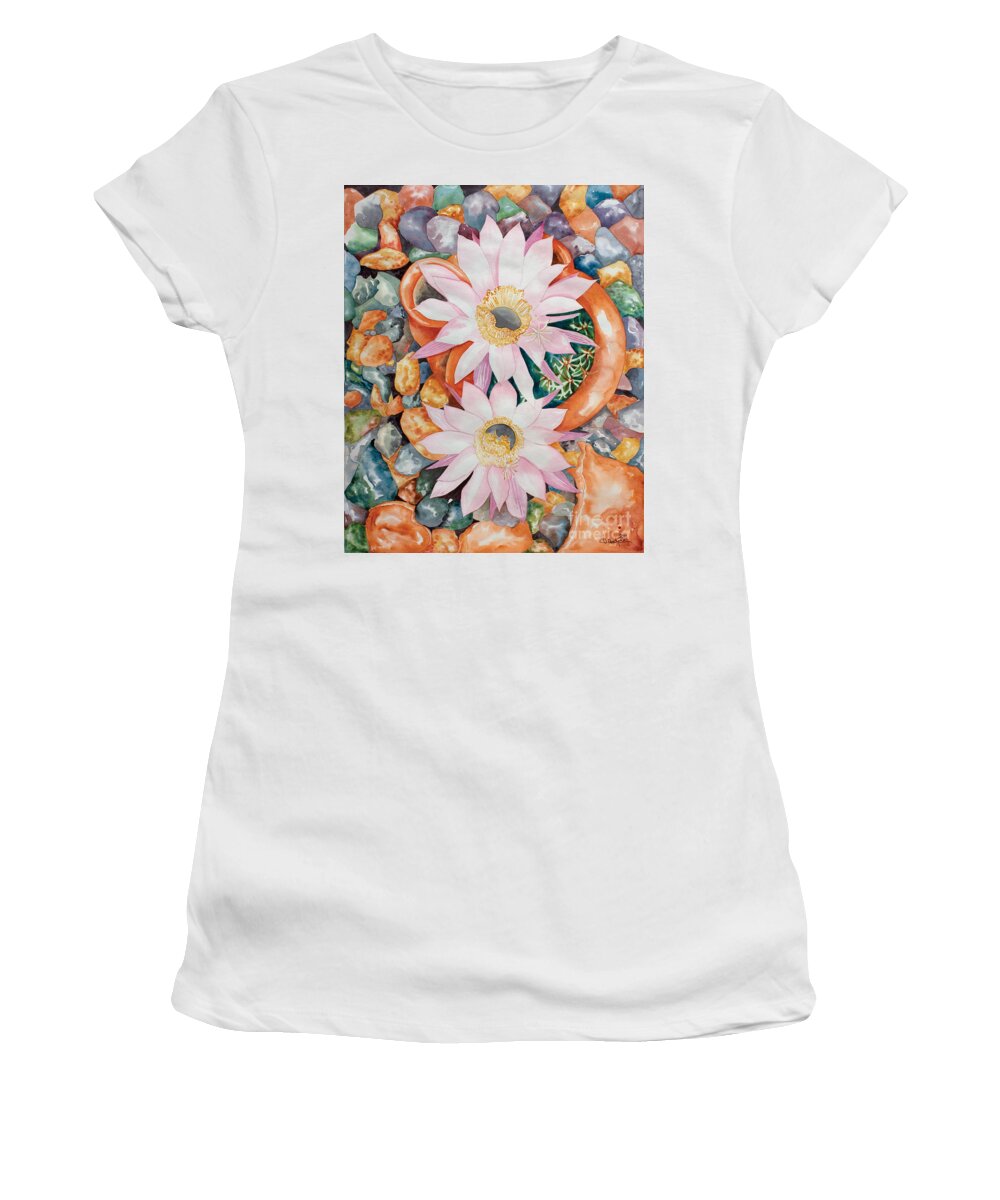 Flower Women's T-Shirt featuring the painting Queen of the Night II by Kandyce Waltensperger