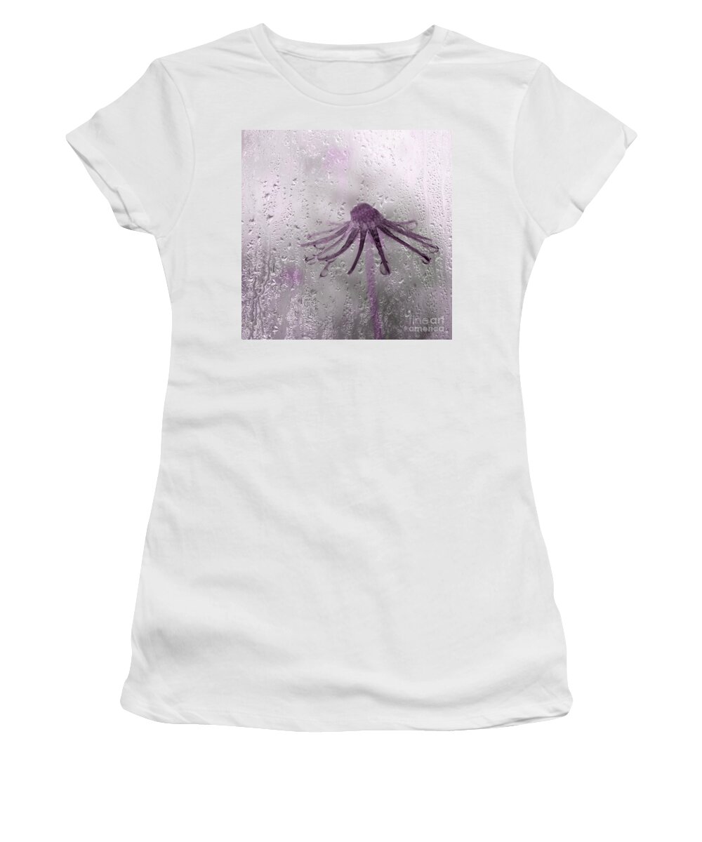 Rain Women's T-Shirt featuring the photograph Rain On Me - pink by Aimelle Ml