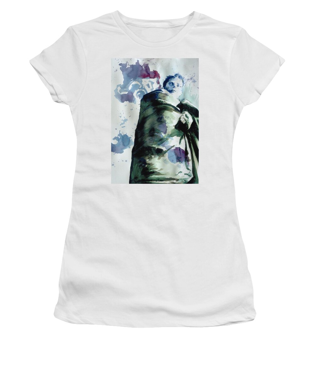 Green Blanket Women's T-Shirt featuring the painting Safety by Rene Capone