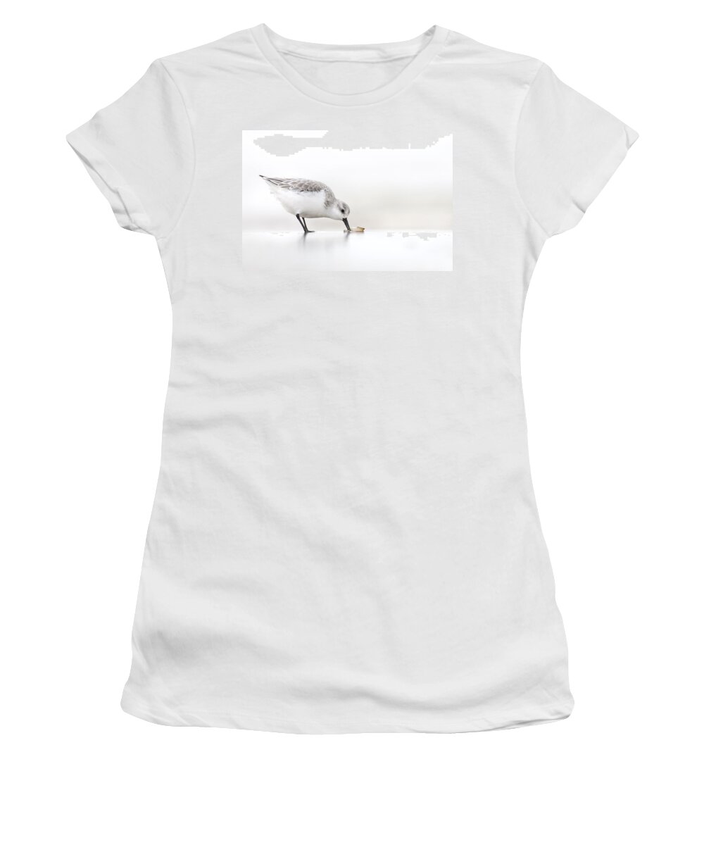 Fn Women's T-Shirt featuring the photograph Sanderling Calidris Alba Foraging by Marcel van Kammen