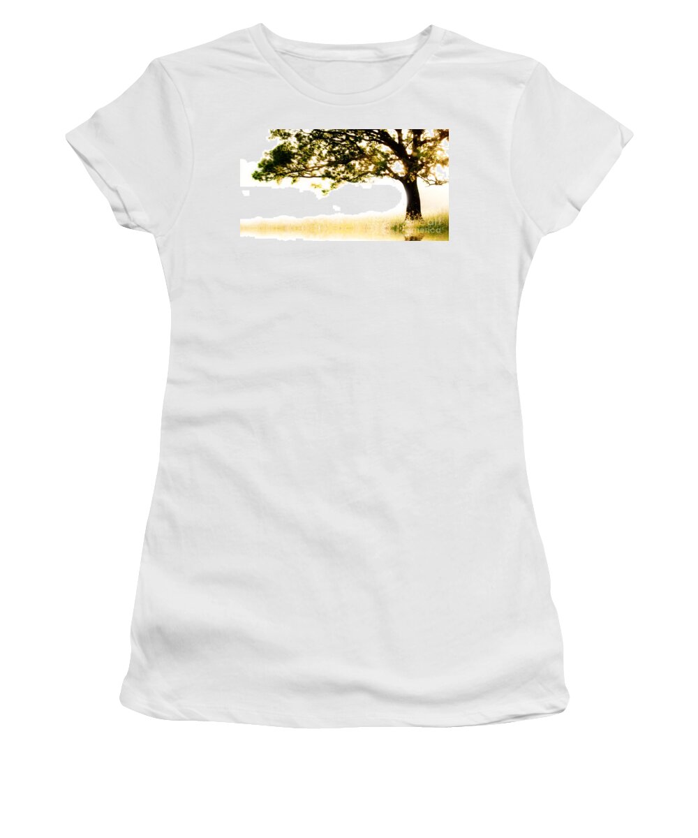 Tree Women's T-Shirt featuring the photograph Single tree in motion by Simon Bratt