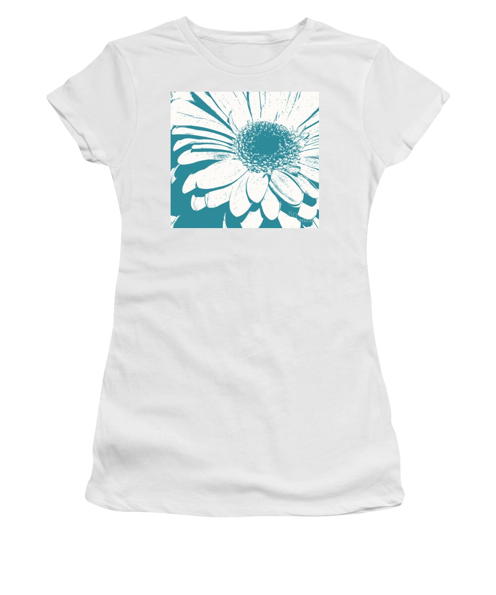 Flower Women's T-Shirt featuring the photograph Teal decorator Gerbera by Jim And Emily Bush