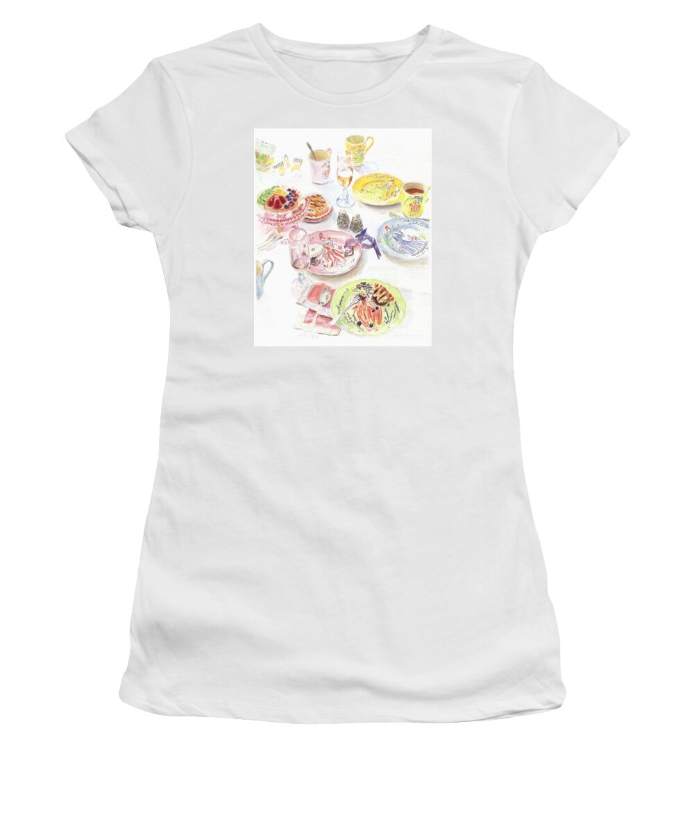 Pencils Women's T-Shirt featuring the drawing Thats Amore by Beth Saffer