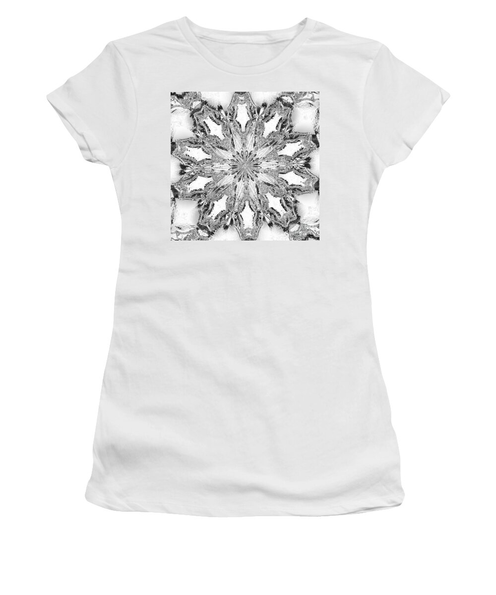 Kaleidoscopic Women's T-Shirt featuring the photograph The Crystal Snow Flake by Donna Brown