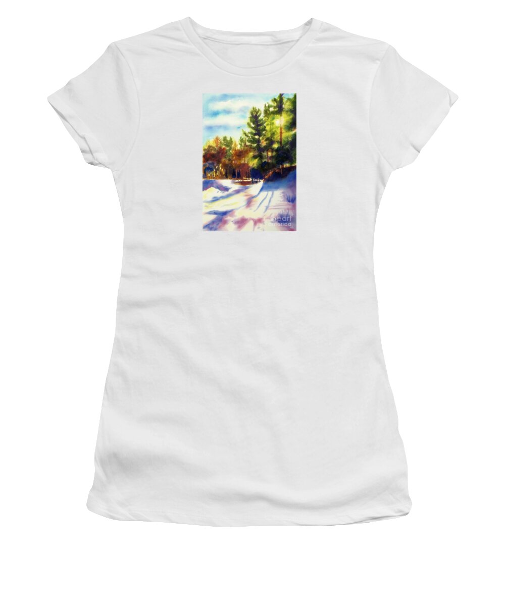 Paintings Women's T-Shirt featuring the painting The Last Traces II by Kathy Braud