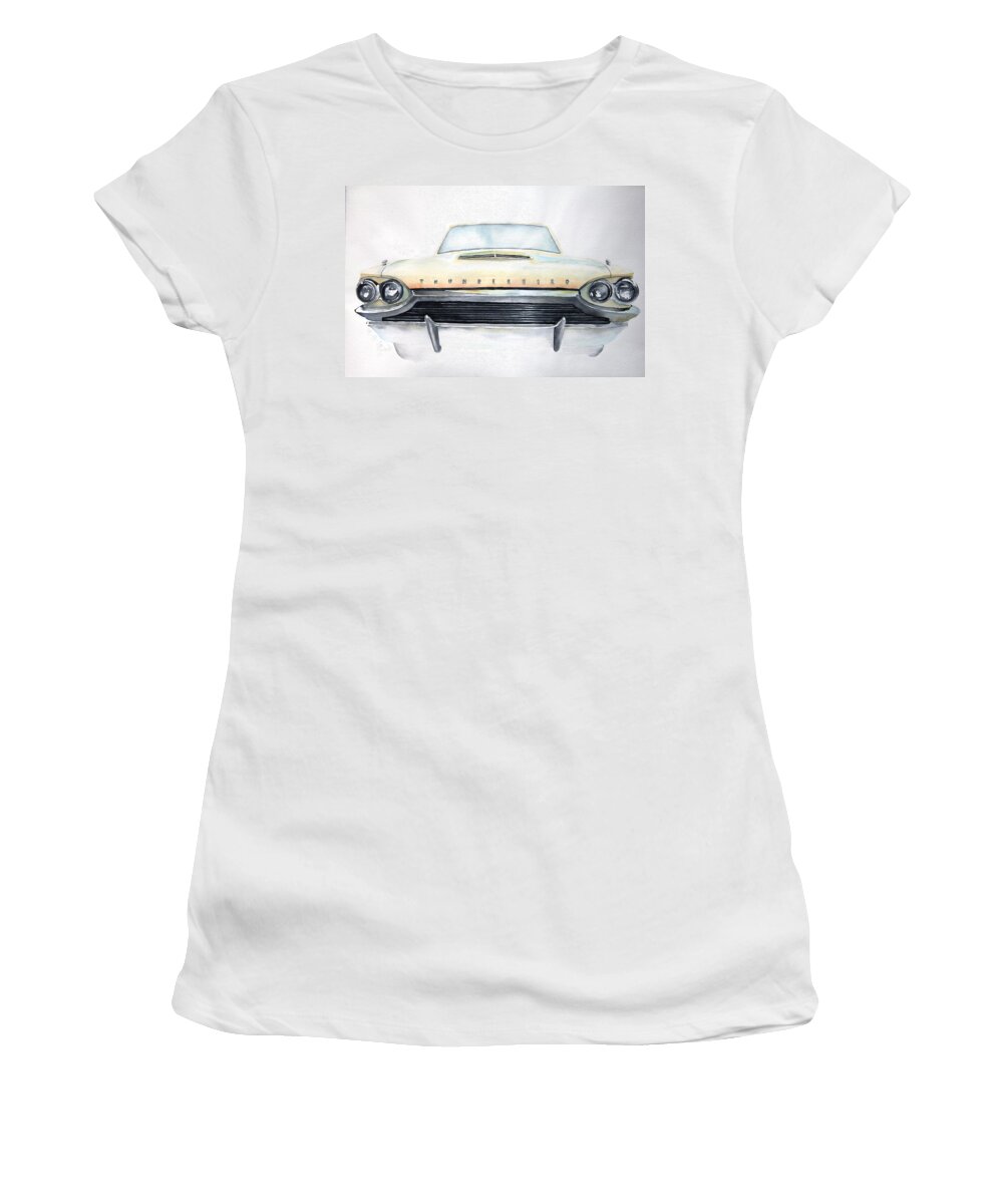 Car Women's T-Shirt featuring the painting Thunderbird by Ruth Kamenev