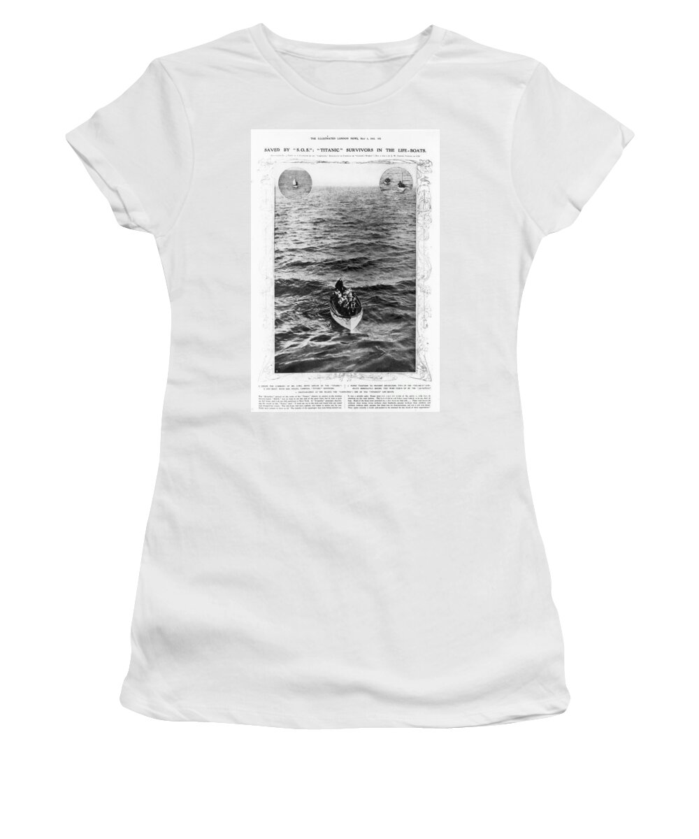 1912 Women's T-Shirt featuring the photograph Titanic: Life-boat, 1912 by Granger