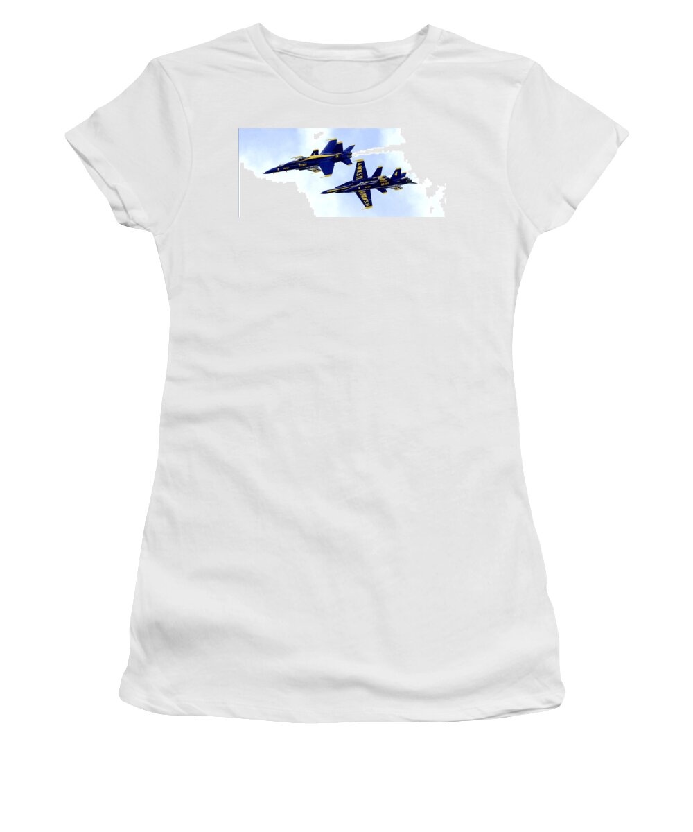 Airshow Women's T-Shirt featuring the photograph Twisting and Turning by Greg Fortier