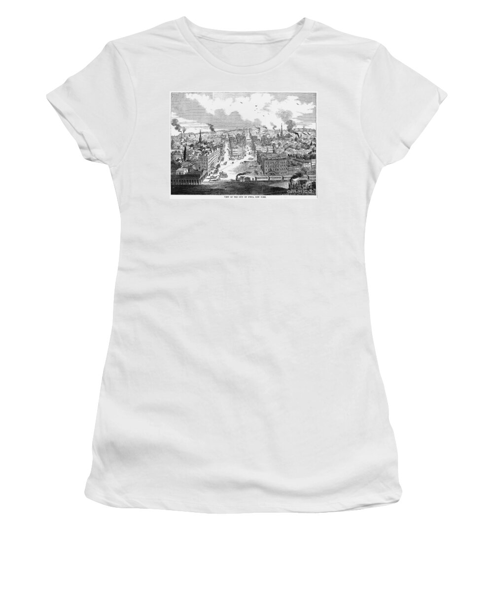 1855 Women's T-Shirt featuring the photograph Utica, New York, 1855 by Granger