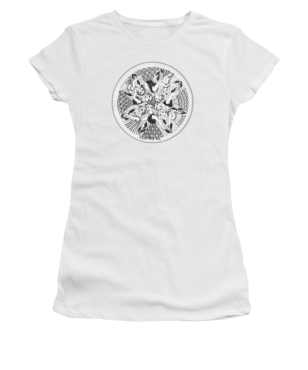  Women's T-Shirt featuring the drawing Virgae by Rachel Hershkovitz