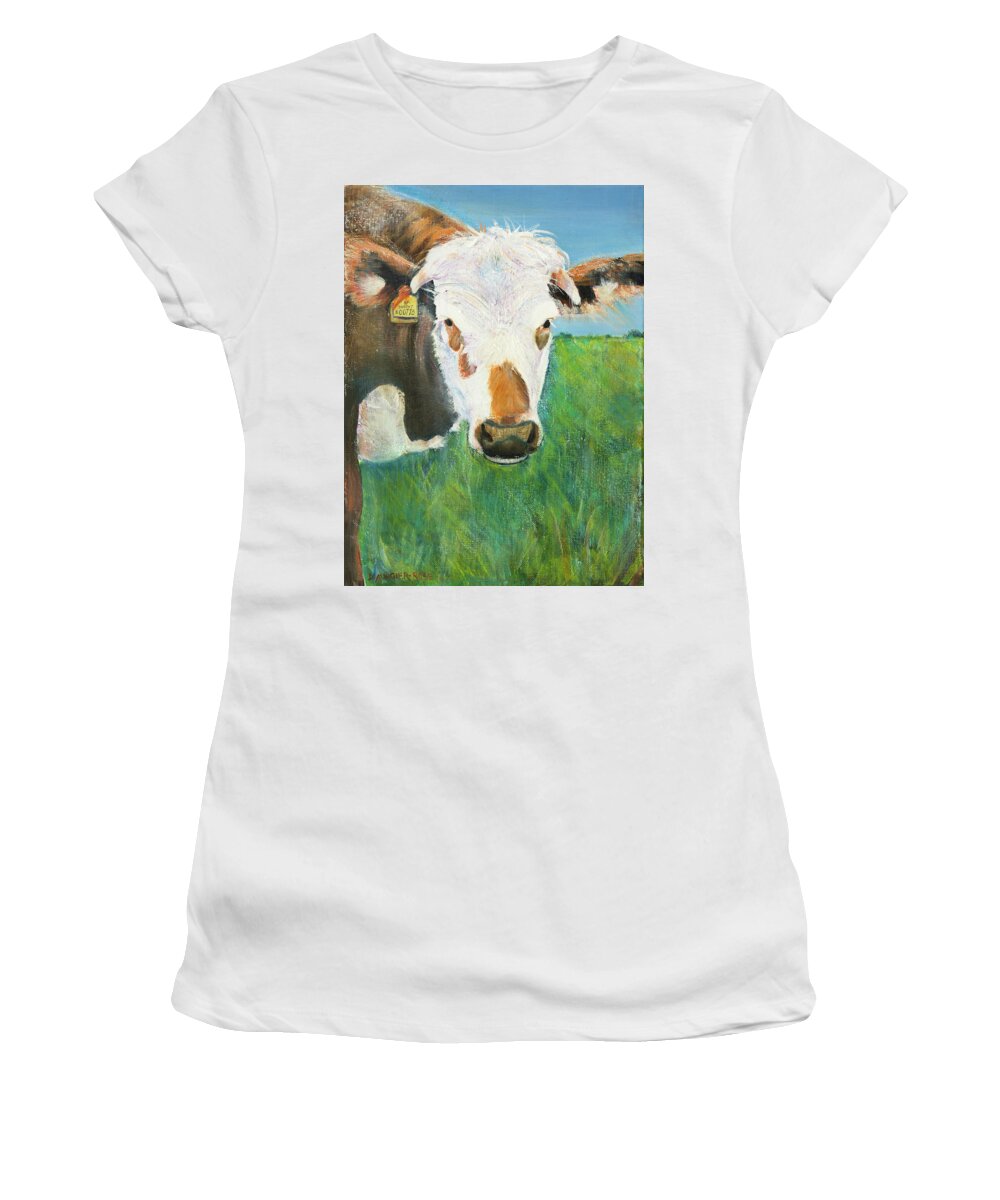 #art Women's T-Shirt featuring the painting 007 by Seeables Visual Arts