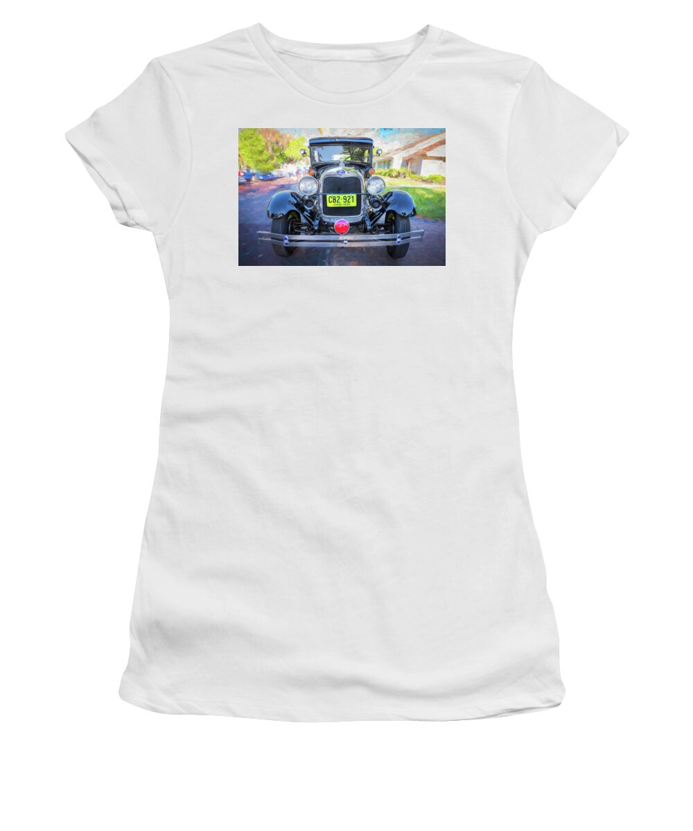 1929 Ford Model A Women's T-Shirt featuring the photograph 1929 Ford Model A Tudor Police Sedan by Rich Franco