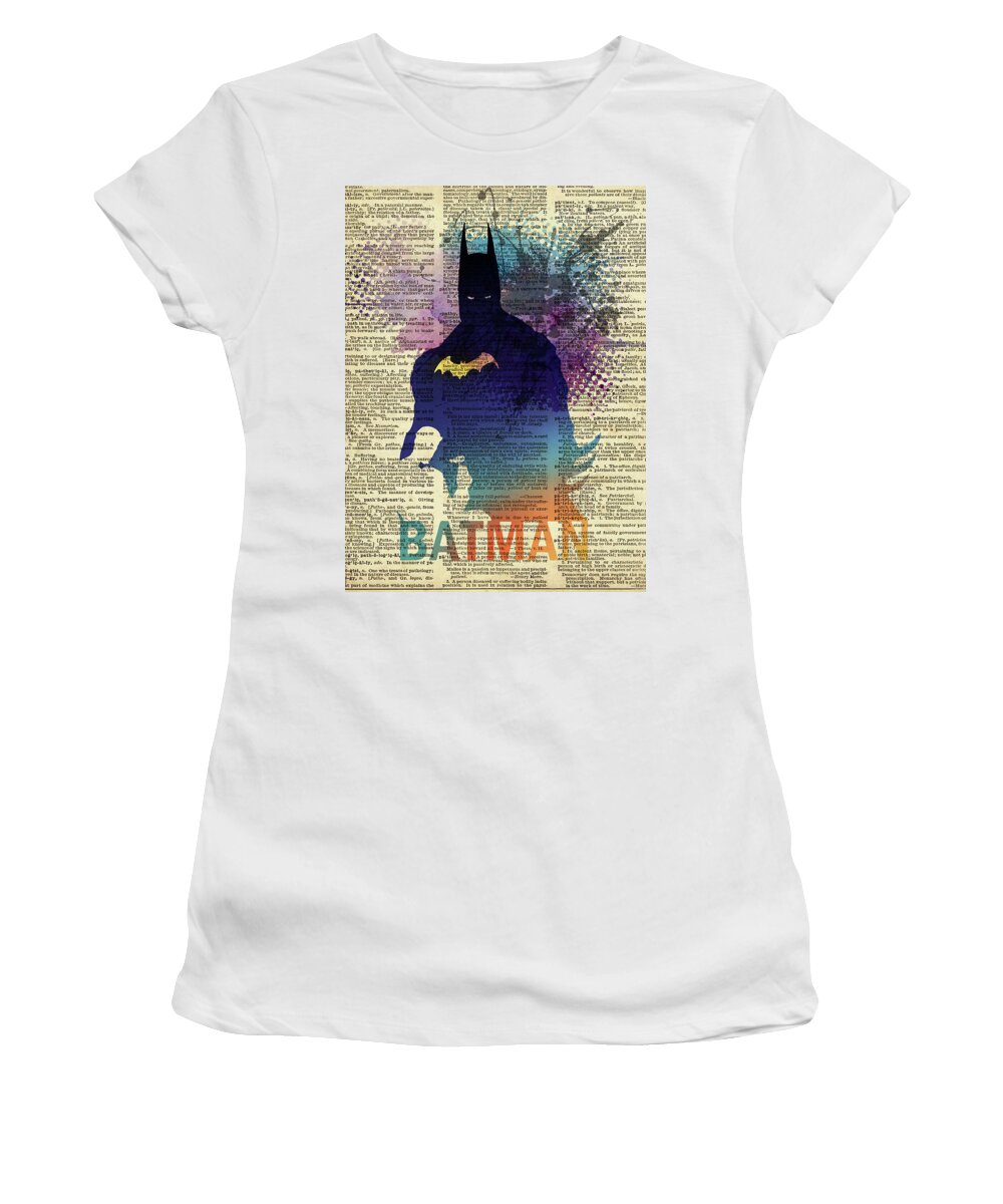 Superheroes Women's T-Shirt featuring the painting Batman #1 by Art Popop