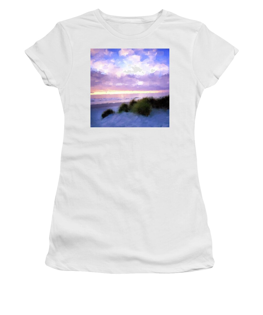 Beach Women's T-Shirt featuring the digital art Beach Sawgrass #1 by Gary Grayson