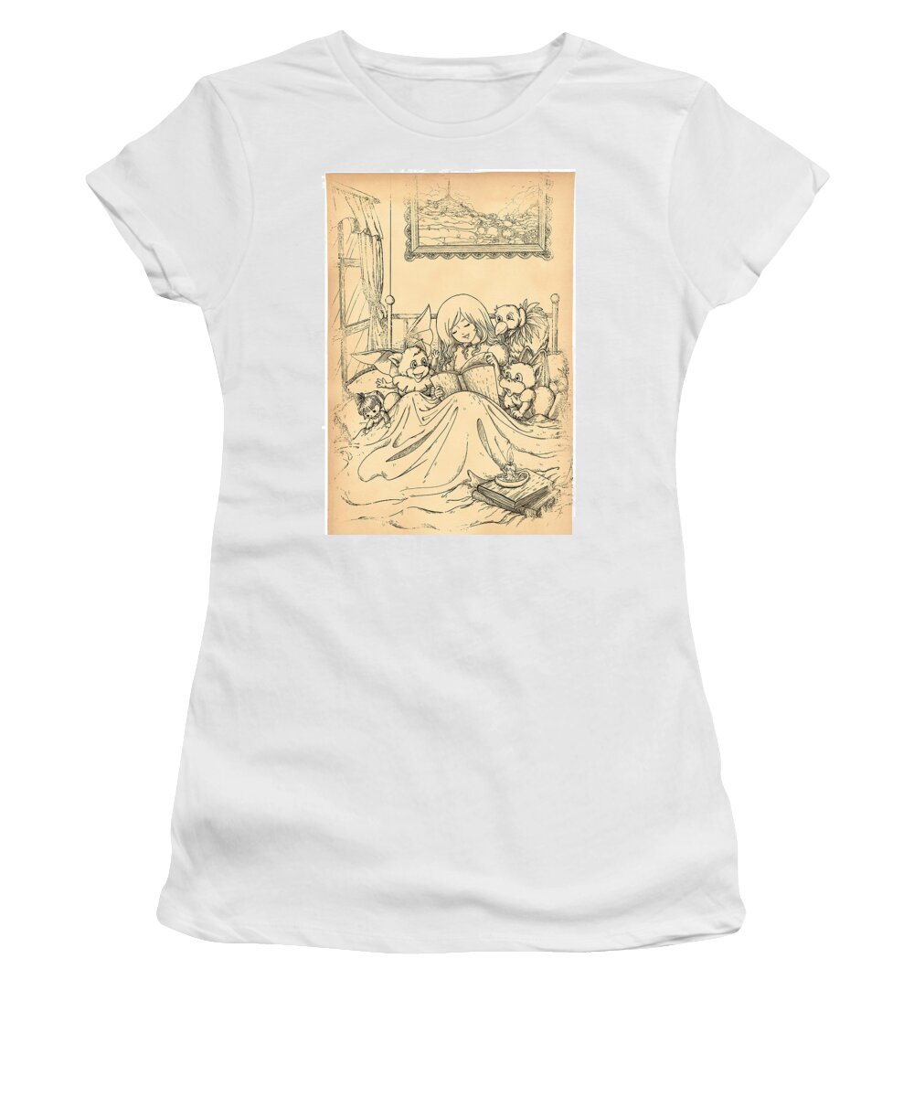  1860 Women's T-Shirt featuring the painting Bedtime for All by Reynold Jay