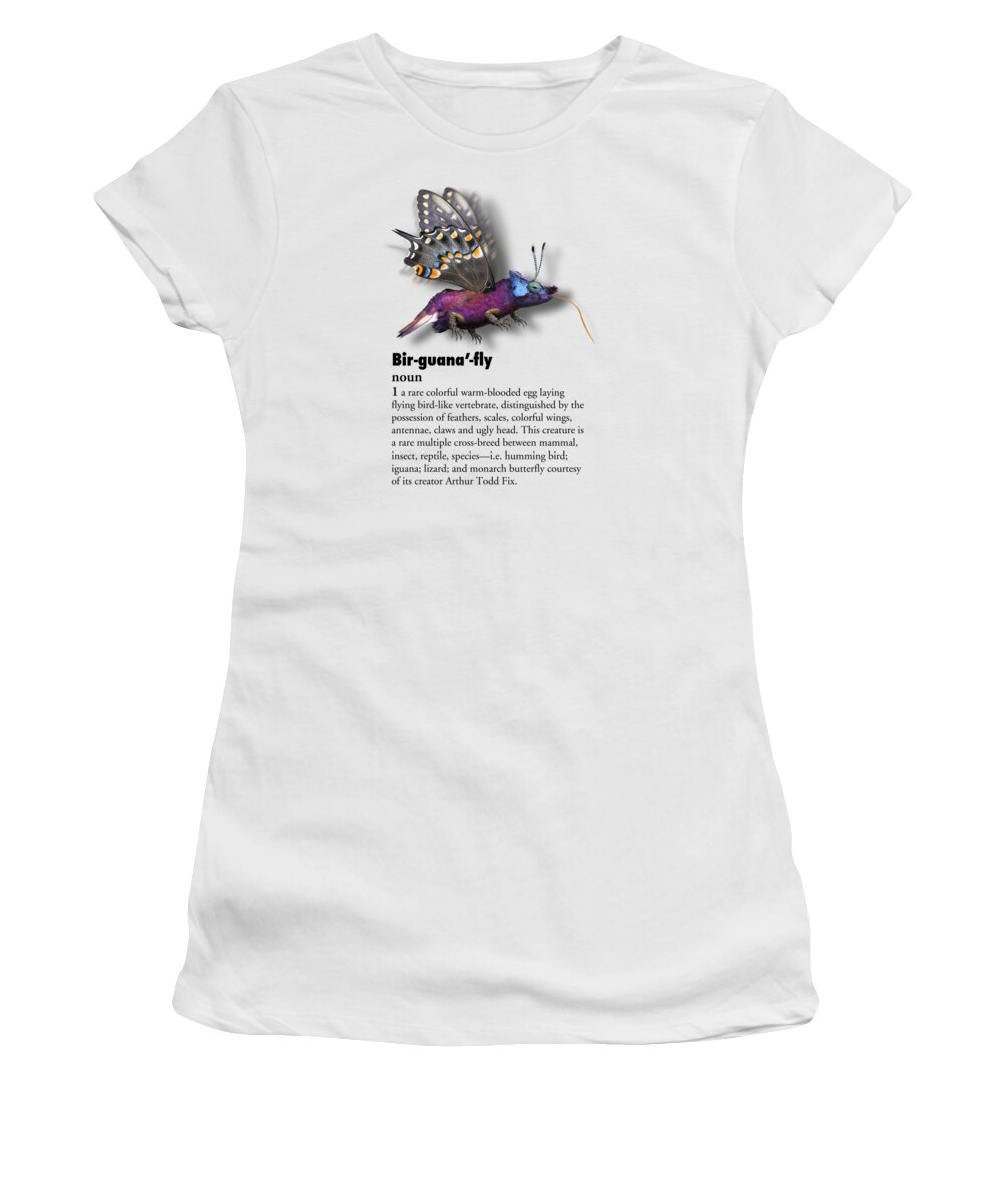 Birguanafly Women's T-Shirt featuring the digital art Birguanafly by Arthur Fix