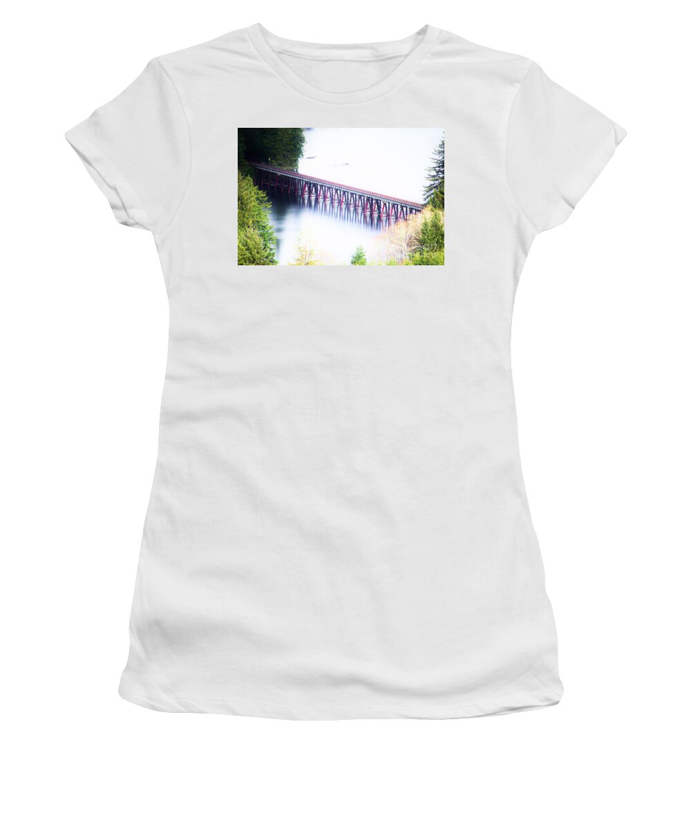 Bridge Women's T-Shirt featuring the photograph Bridging Over by Merle Grenz