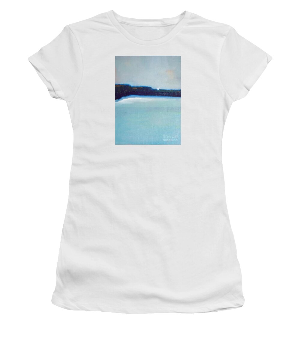 Ocean Women's T-Shirt featuring the painting Blue Coast by Vesna Antic