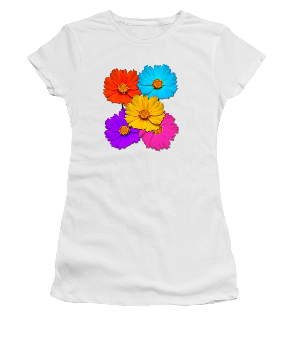 Flowers Women's T-Shirt featuring the digital art Daisy Pop #2 by John Haldane