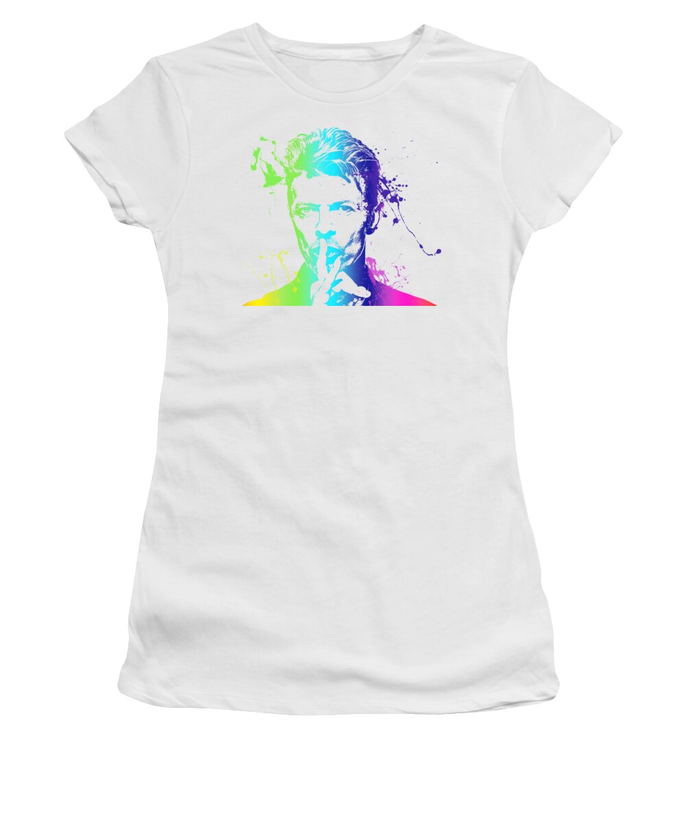 Bowie Women's T-Shirt featuring the digital art David Bowie #1 by Chris Smith