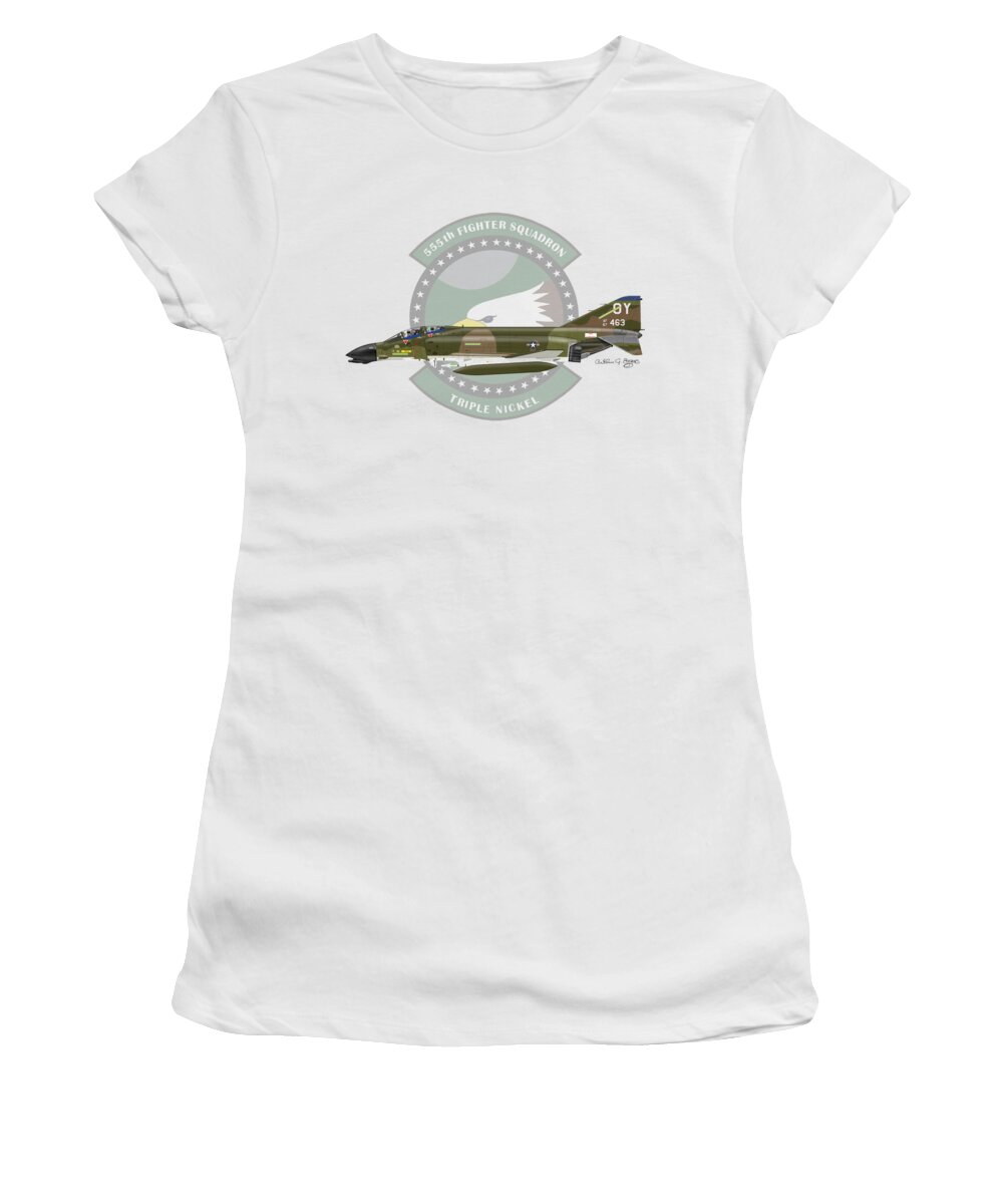 F-4d Women's T-Shirt featuring the digital art F-4D Phantom #2 by Arthur Eggers