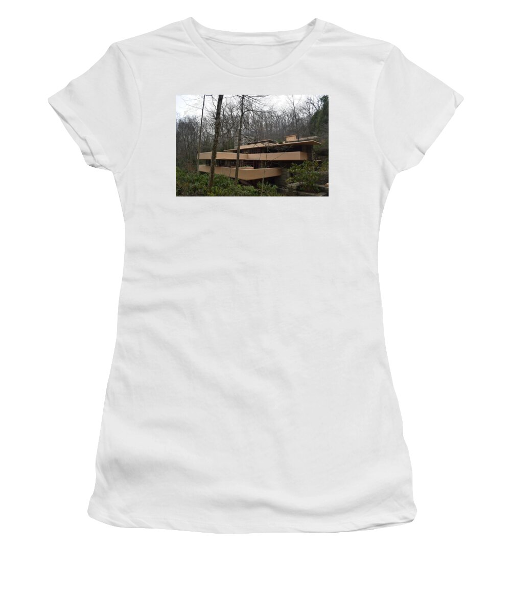 Falling Water Women's T-Shirt featuring the photograph Fallingwater #1 by Curtis Krusie