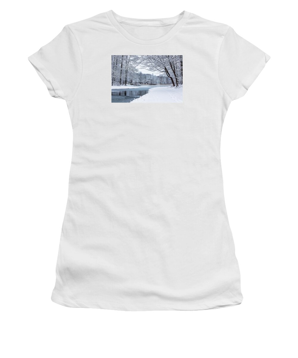 Oberon Women's T-Shirt featuring the photograph First Snow by Everet Regal