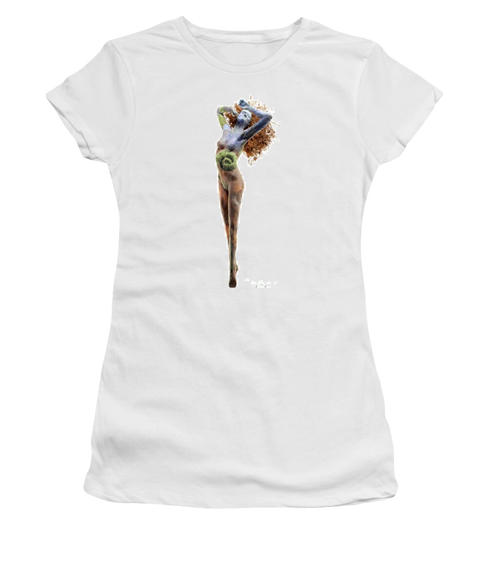 Art Women's T-Shirt featuring the mixed media Frondescence #2 by Adam Long